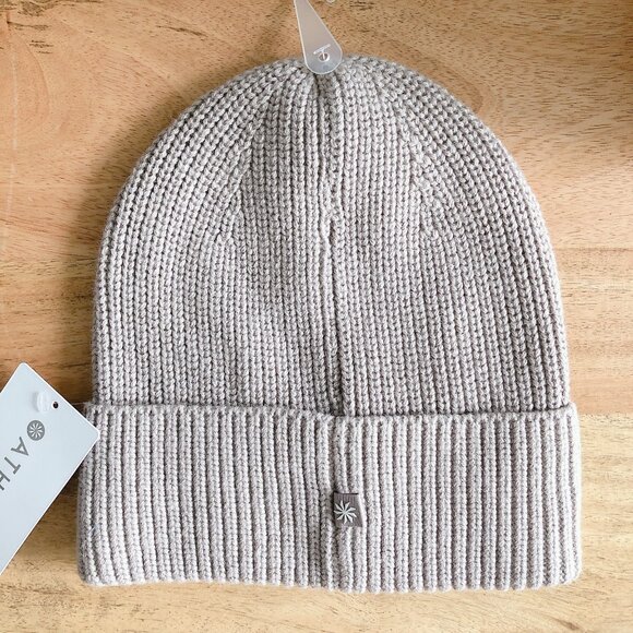 Athleta Winter hat taupe knit hat New with tags! toque one size wool blend hat - Picture 3 of 5